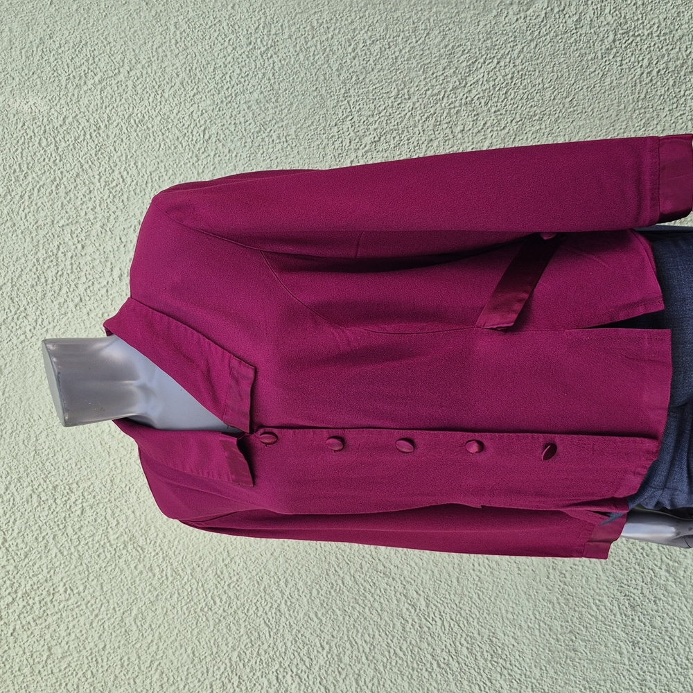 Alix Taylor Woman Ladies Vintage Rich Maroon Fabric Button Top